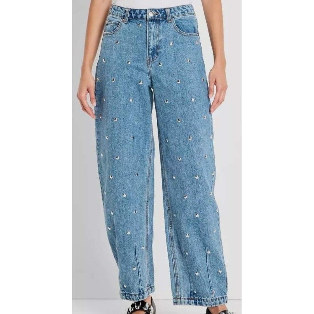 future collective women's studded jeans, retro zero